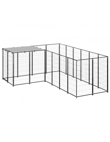 Gabbia per Cani Nera 4,84 m² in Acciaio