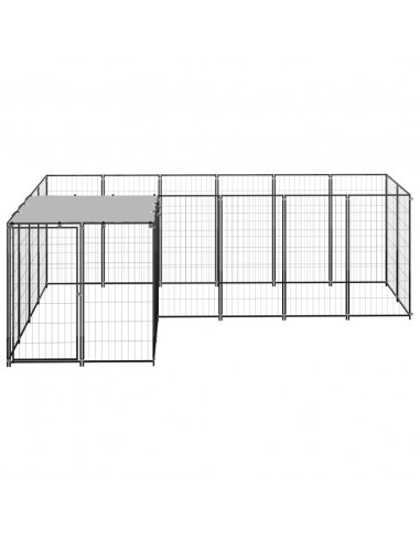 Gabbia per Cani Nera 4,84 m² in Acciaio