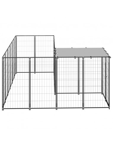 Gabbia per Cani Nera 4,84 m² in Acciaio