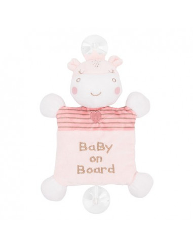 Peluche Kikka Boo 31201010352 BABY ON BOARD Hippo Dreams Rosa