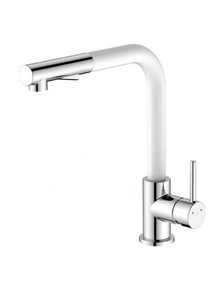 Miscelatore lavello Idro Bric SCARUB1091BI PHOENIX Cromo e Bianco Crom