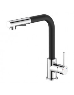 Miscelatore lavello Idro Bric SCARUB1090NE PHOENIX Cromo e Nero Cromo