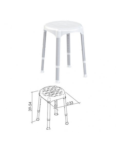 Sgabello bagno K Design EH STRA PP BX Regolabile Bianco