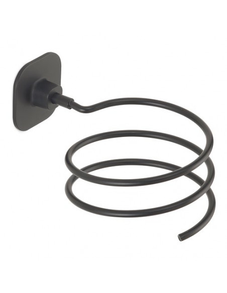 Porta asciugacapelli parete Gedy TE55 14 TEIDE Nero