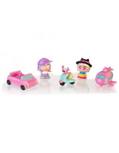 Set personaggi Tiny Pack 5 pz con veicoli TROTTIES Famosa TFT26000