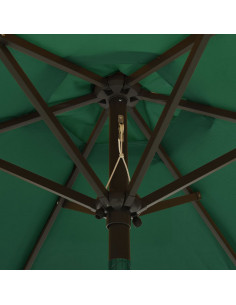 Ombrellone con LED Verde 200x211 cm in Alluminio