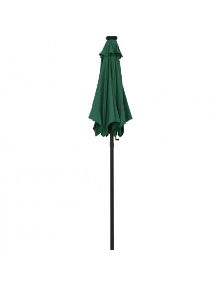 Ombrellone con LED Verde 200x211 cm in Alluminio