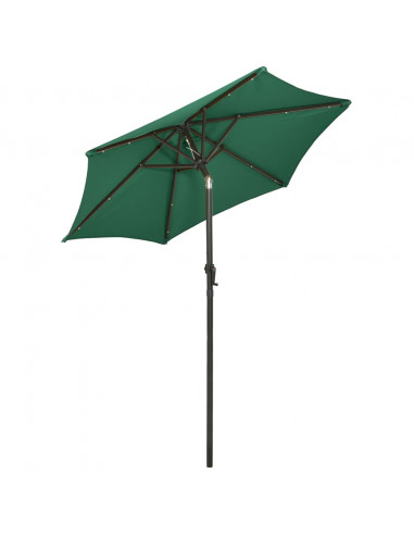 Ombrellone con LED Verde 200x211 cm in Alluminio