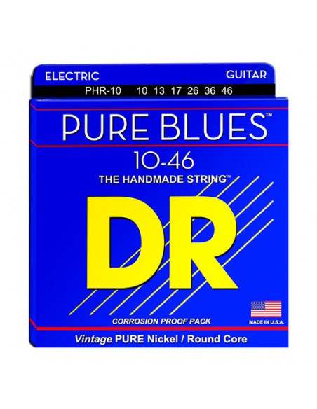 Muta corde chitarra elettrica DR PHR 10 PURE BLUES Medium