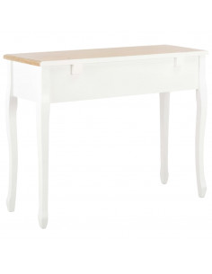 Tavolo Consolle da Trucco con 3 Cassetti Bianco