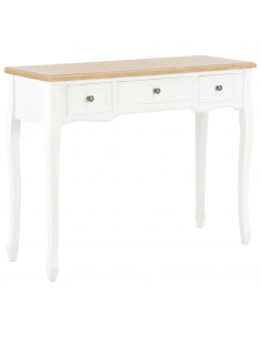 Tavolo Consolle da Trucco con 3 Cassetti Bianco 2