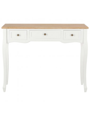 Tavolo Consolle da Trucco con 3 Cassetti Bianco