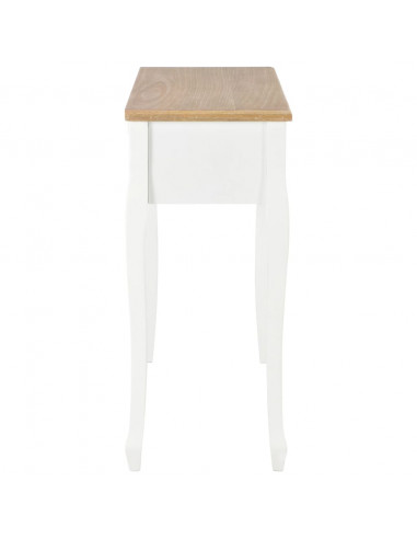 Tavolo Consolle da Trucco con 3 Cassetti Bianco