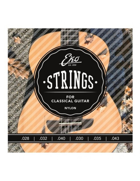 Muta corde chitarra classica Eko Hard Tension Nylon Nylon