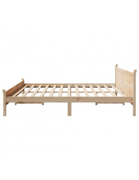 Letto senza Materasso 200x200 cm in Legno Massello di Pino