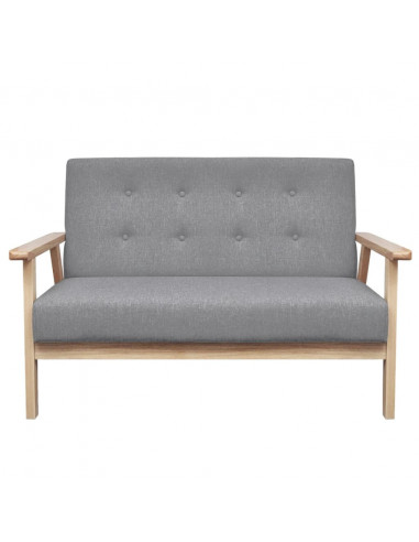 Divano a 2 Posti in Stoffa Grigio Chiaro