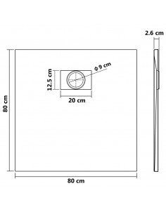 Piatto Doccia in SMC Nero 80x80 cm