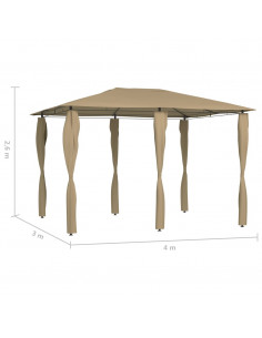 Gazebo con Montanti Rivestiti 3x4x2,6 m Talpa 160 g/m²