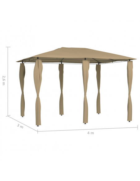 Gazebo con Montanti Rivestiti 3x4x2,6 m Talpa 160 g/m²