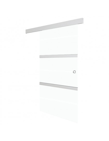 Porta Scorrevole in Vetro ESG e Alluminio 102,5x205 cm Argento