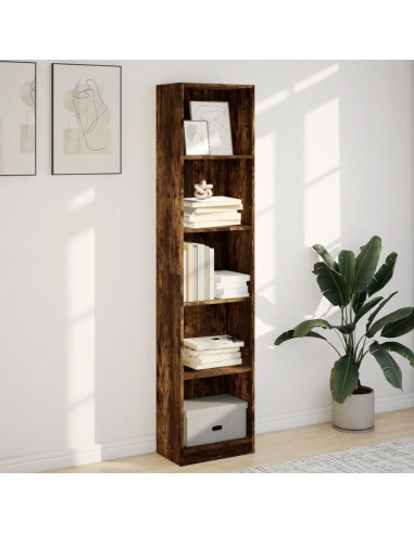 Libreria Rovere Fumo 40x24x176 cm in Legno Multistrato