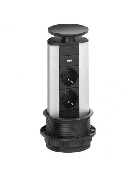 Multipresa mobile Evoline 159310400300 PORT Silver e Nero Silver e Ner