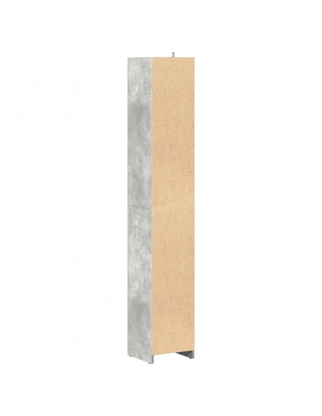 Mobile da Bagno Grigio Cemento 30x30x183,5 cm Legno Multistrato