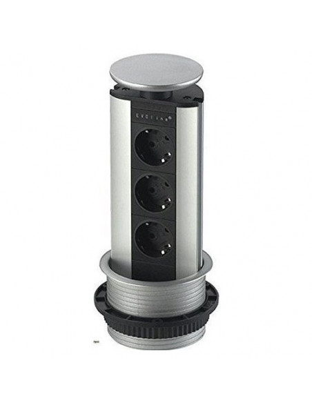 Multipresa mobile Evoline 159310000600 PORT Silver e Nero