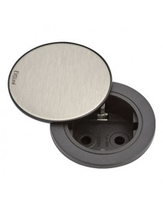 Multipresa mobile Evoline 159280003900 ONE Con Coperchio Nero e Inox N