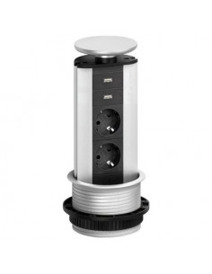 Multipresa mobile Evoline 159310384100 PORT Silver Silver