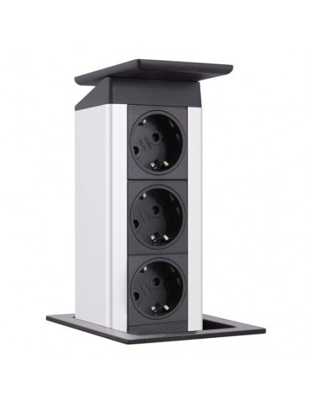 Multipresa mobile Evoline 159311000400 PORTPUSH Inox satinato Inox sat