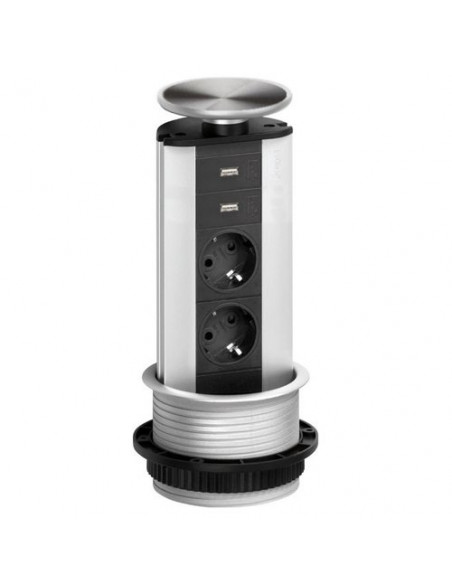 Multipresa mobile Evoline 159310387200 PORT Inox satinato Inox satinat