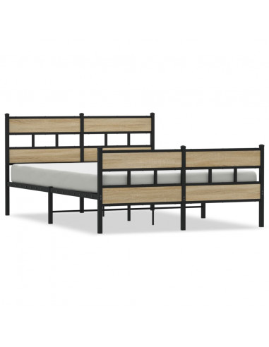 Giroletto senza Materaso in Metallo Rovere Sonoma 135x190 cm