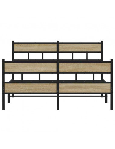 Giroletto senza Materaso in Metallo Rovere Sonoma 135x190 cm