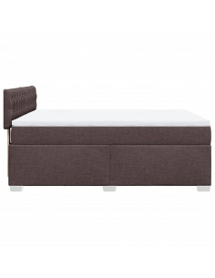 Giroletto a Molle con Materasso Marrone Scuro 160x200cm Tessuto