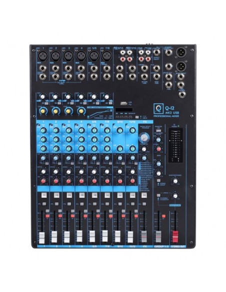 Mixer disc jockey Oqan 625811 Q12 USB MK2 Black Black