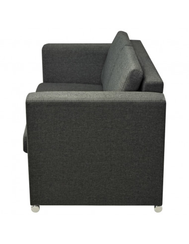 3 Pz Set di Divani in Stoffa Grigio Scuro