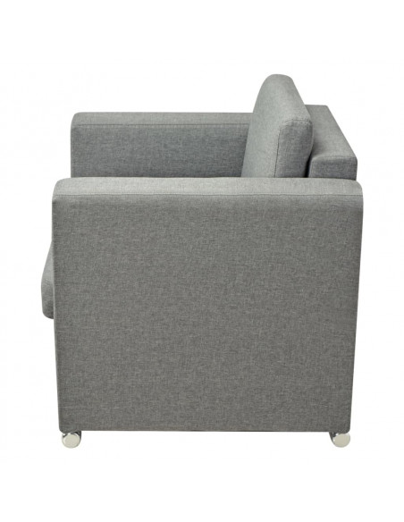 3 Pz Set di Divani in Stoffa Grigio Chiaro