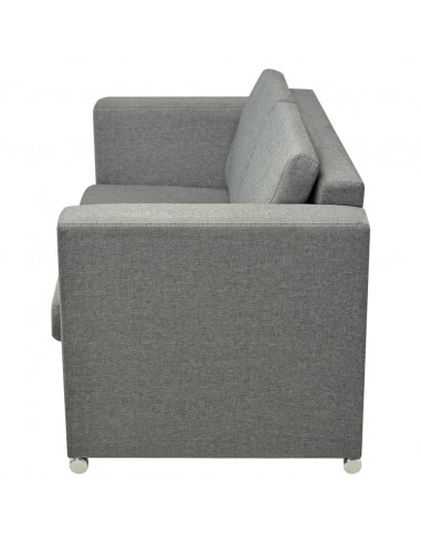 3 Pz Set di Divani in Stoffa Grigio Chiaro