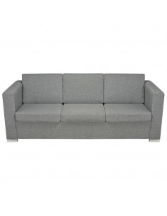 2 Pz Set di Divani in Stoffa Grigio Chiaro 2