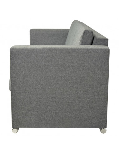 2 Pz Set di Divani in Stoffa Grigio Chiaro