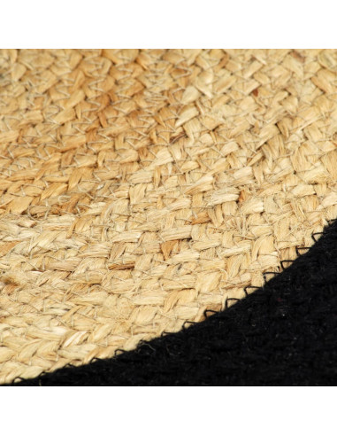 Tovagliette 4 pz Naturale e Nero 38 cm in Juta e Cotone