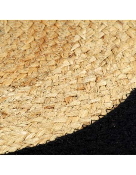 Tovagliette 6 pz Naturale e Nero 38 cm in Juta e Cotone