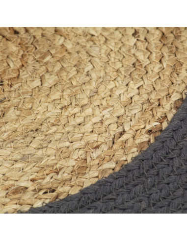 Tovagliette 4 pz Naturale e Antracite 38 cm in Juta e Cotone
