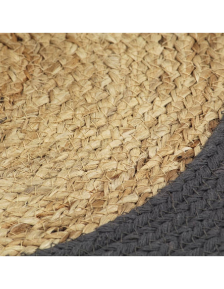Tovagliette 4 pz Naturale e Antracite 38 cm in Juta e Cotone