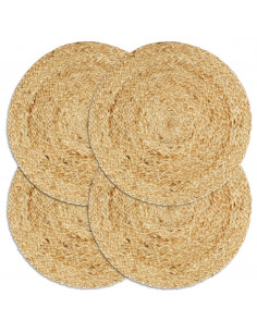 Tovagliette 4 pz Naturale Neutro 38 cm Rotonde in Juta 2