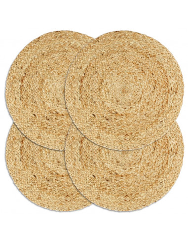 Tovagliette 4 pz Naturale Neutro 38 cm Rotonde in Juta