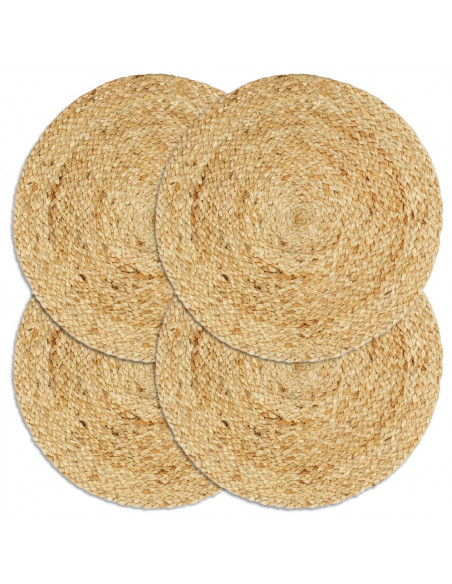 Tovagliette 4 pz Naturale Neutro 38 cm Rotonde in Juta