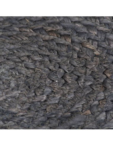 Tovagliette 6 pz Grigio Scuro Neutro 38cm Rotonde in Juta