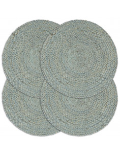 Tovagliette 4 pz Verde Oliva Neutro 38 cm Rotonde in Juta 2
